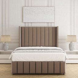 Bsspoke Zoe Divan Bed Mink Plush Velvet With 54Inch Headboard & Footboard With 2 Drawers Footend & Mattress In All Sizes - thumbnail 2