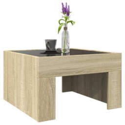 Berkfield Coffee Table With Infinity Led Sonoma Oak 50X50X30 Cm - thumbnail 5