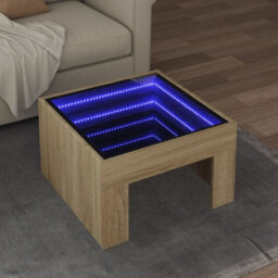 Berkfield Coffee Table With Infinity Led Sonoma Oak 50X50X30 Cm - thumbnail 1
