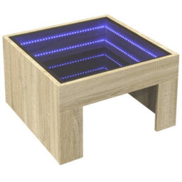 Berkfield Coffee Table With Infinity Led Sonoma Oak 50X50X30 Cm - thumbnail 3