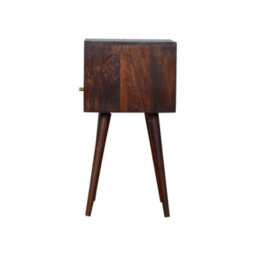 Wyld Haus Kood Mini Cherry Mango Wood Bedside Table - 1 Drawer, Open Shelf, Nordic Legs - thumbnail 8