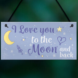 Red Ocean Love You To The Moon And Back Hanging Sign Friendship Gift Mum Daddy Sister Love Present - thumbnail 5