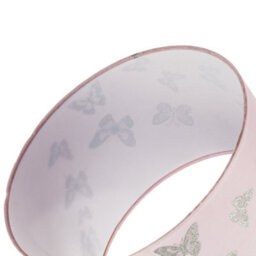 Happy Homewares Modern Feminine Soft Pink Lamp Shade With Silver Glitter Butterflies - thumbnail 6
