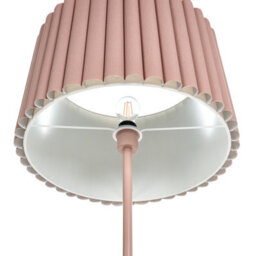 Beliani Brown Linen Drum Floor Lamp 155 Cm - Polyester Shade, Iron Base - thumbnail 4