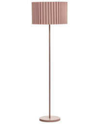 Beliani Brown Linen Drum Floor Lamp 155 Cm - Polyester Shade, Iron Base - thumbnail 2