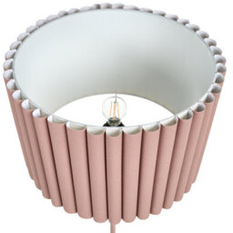 Beliani Brown Linen Drum Floor Lamp 155 Cm - Polyester Shade, Iron Base - thumbnail 3