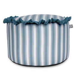 rucomfy Beanbags Rucomfy Linen Look Striped Pouffe Bean Bag - Blue Footstool, Ottoman & Seat - thumbnail 3