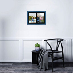 AK Frames 20X14 Navy Blue Classic Multi Photo Frame With Black Mount - Holds 2 Apertures (2X) A4 Photos - thumbnail 3