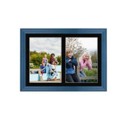 AK Frames 20X14 Navy Blue Classic Multi Photo Frame With Black Mount - Holds 2 Apertures (2X) A4 Photos - thumbnail 1