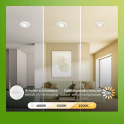 Briloner Led Recessed Lights Set 3X Spotlights Downlights 4.9W Dimmable Cct 90mm Metal - thumbnail 5
