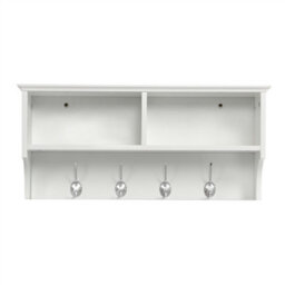 Yaheetech White Metal Hallway Coat Hook And Storage Unit - thumbnail 2