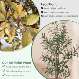 Costway 130Cm Tall Artificial Olive Tree Set Of 1 Fake Potted Trees Home Office Decoration - thumbnail 8