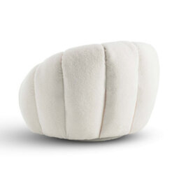 Teddy Boucle Fabric White Atrani Swivel Accent Chair - thumbnail 7