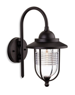 Luminosa Lighting Luminosa Oregon 1 Light Outdoor Wall Lantern Black Ip44, E27