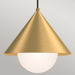 Luminosa Lighting Elstead Alora Mood Remyck Dome Pendant Ceiling Light Contemporary Brushed Gold 1X E27 - thumbnail 4