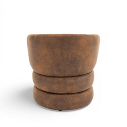 Accent Swivel Chair In Brown Faux Leather Suede - thumbnail 6