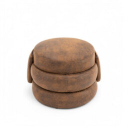 Accent Swivel Chair In Brown Faux Leather Suede - thumbnail 7