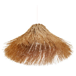 Happy Homewares Natural Raffia Handcrafted Rattan Pendant Lamp Shade With Long Strands - thumbnail 5