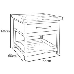Fwstyle Driftwood Lacquered Solid Reclaimed Pine 1 Drawer Side Table - thumbnail 2