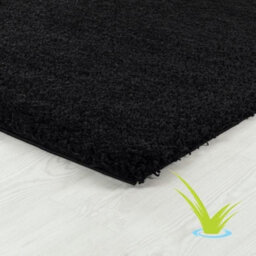 STALWART Modern Shaggy Rug - 5Cm Thick Pile Soft Touch Washable Area Rugs Carpet (Black, 120X170Cm) - thumbnail 5