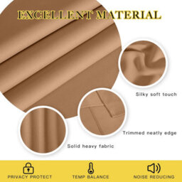 Ameha Beige Blackout Eyelet Curtains Ready Made Ring Top Thermal Insulated Heavy Thick Curtain 66''x90'' Bedroom Living Room Uk - thumbnail 9