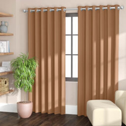 Ameha Beige Blackout Eyelet Curtains Ready Made Ring Top Thermal Insulated Heavy Thick Curtain 66''x90'' Bedroom Living Room Uk - thumbnail 4