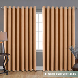 Ameha Beige Blackout Eyelet Curtains Ready Made Ring Top Thermal Insulated Heavy Thick Curtain 66''x90'' Bedroom Living Room Uk - thumbnail 7