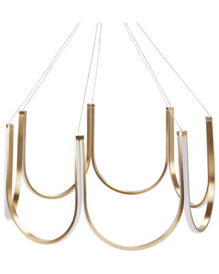 Wyld And Coco Polished Gold Aluminium Pendant Chandelier With Integrated Led, Adjustable Height, W75 X H123Cm - image 1