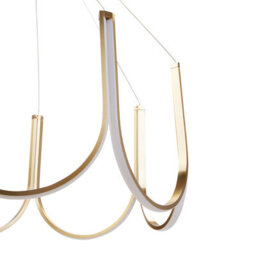Wyld And Coco Polished Gold Aluminium Pendant Chandelier With Integrated Led, Adjustable Height, W75 X H123Cm - thumbnail 4