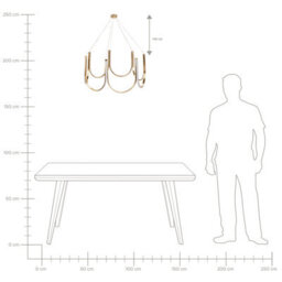 Wyld And Coco Polished Gold Aluminium Pendant Chandelier With Integrated Led, Adjustable Height, W75 X H123Cm - thumbnail 6
