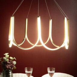 Wyld And Coco Polished Gold Aluminium Pendant Chandelier With Integrated Led, Adjustable Height, W75 X H123Cm - thumbnail 2