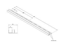 Ilcom Shower Profile Glass Fixing Lss 2400 mm In Gloss Black Stainless Steel - thumbnail 5