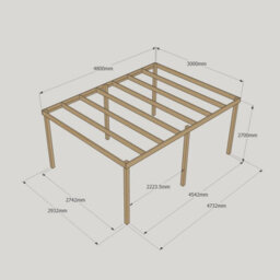 Rutland County Garden Furniture Garden Pergola 6 Posts - Wood - L300 X W480 X H270 Cm - Light Green - thumbnail 6