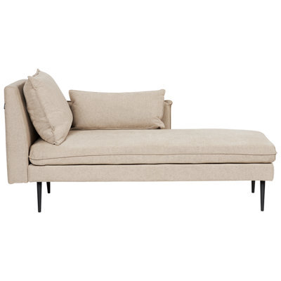 Beliani Left-Hand Chaise Longue Yerres Fabric Beige - image 1