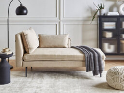 Beliani Left-Hand Chaise Longue Yerres Fabric Beige - thumbnail 2