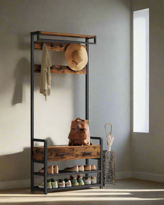 Modcraft Entryway Hall Tree With Shoe Bench And Storage - image 1