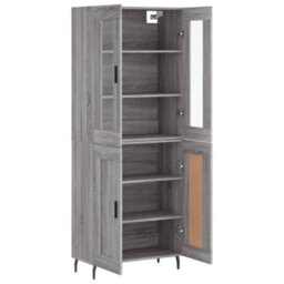 Berkfield Highboard Grey Sonoma 69.5X34X180 Cm Engineered Wood - thumbnail 4