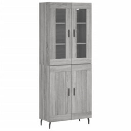 Berkfield Highboard Grey Sonoma 69.5X34X180 Cm Engineered Wood - thumbnail 2