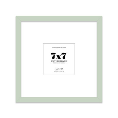 "7X7"" Mint Green Picture Frame - 7X7"" Square Frame With 4X4"" Mount For 7X7""/4X4"" Pictures Vintage Style Thin Edge, 1 Pack" - image 1
