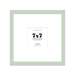 "7X7"" Mint Green Picture Frame - 7X7"" Square Frame With 4X4"" Mount For 7X7""/4X4"" Pictures Vintage Style Thin Edge, 1 Pack" - thumbnail 1