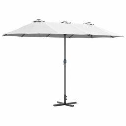 Berkfield Garden Parasol Sand Powder-Coated Steel - thumbnail 2