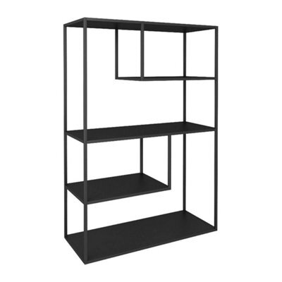 Black Metal Bookcase, Large Bookshelf, Display Unit, Storage Shelf (85X126Cm) - image 1