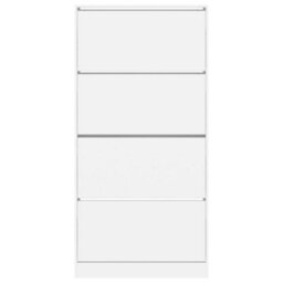 Walplus Shoe Cabinet With 4 Flip-Drawers White 80X21X163.5 Cm - thumbnail 6