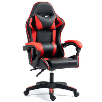 Home Treats Gaming Chair Red Recliner With Adjustable Height Lumbar Support Padded Cushion Racing Bucket Seat - image 1