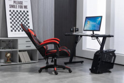 Home Treats Gaming Chair Red Recliner With Adjustable Height Lumbar Support Padded Cushion Racing Bucket Seat - thumbnail 8