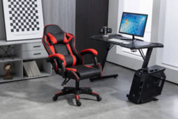 Home Treats Gaming Chair Red Recliner With Adjustable Height Lumbar Support Padded Cushion Racing Bucket Seat - thumbnail 9
