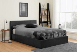 Save On Goods UK 5Ft King Size Black Faux Leather Ottoman Gas Lift Up Ottoman Storage Bed Frame - thumbnail 2