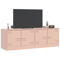 Berkfield Tv Cabinets 2 Pcs Pink 67X39X44 Cm Steel - thumbnail 4