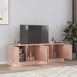 Berkfield Tv Cabinets 2 Pcs Pink 67X39X44 Cm Steel