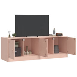 Berkfield Tv Cabinets 2 Pcs Pink 67X39X44 Cm Steel - thumbnail 3